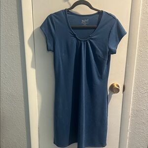 Blue Short Sleeve Dress Woolrich
